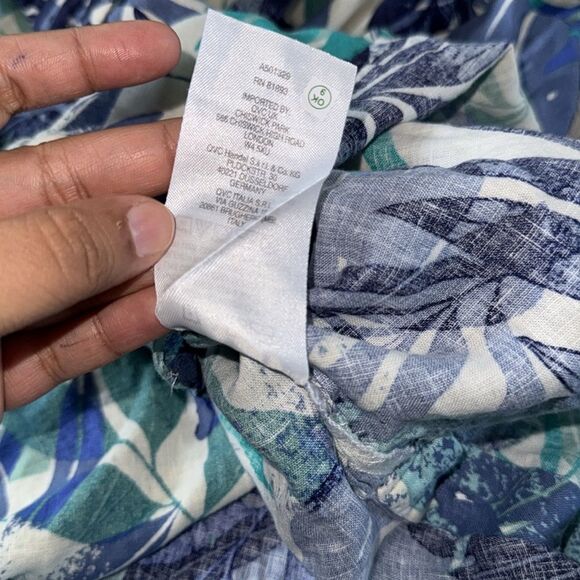 WOMENS Tropical Leaf Print half Button-Up Shirt S NWOT - Picture 6 of 7